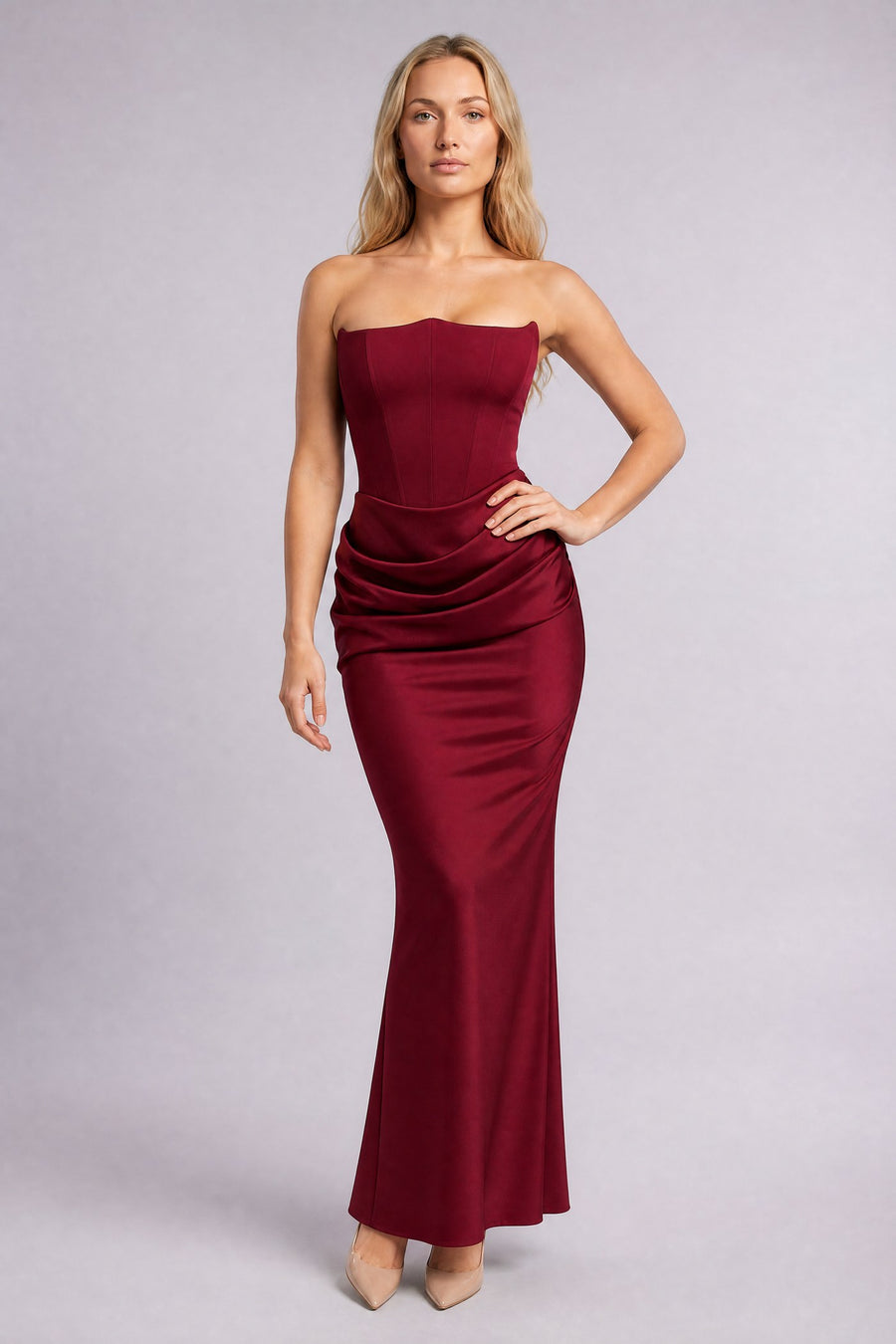 PERLA · maxi · burgund — przód