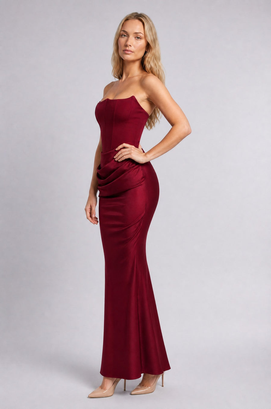 PERLA · maxi · burgund — trzy czwarte