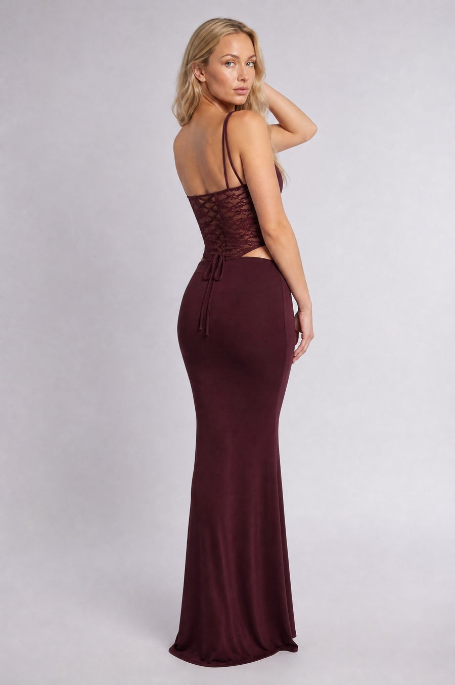 OMBRA · maxi · burgund — tył na skos
